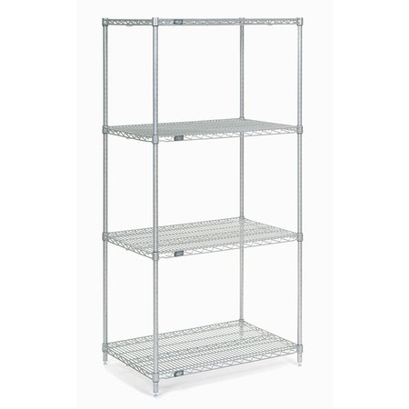 Nexel Chrome Wire Shelving, 30W X 18D x 86H 18308C